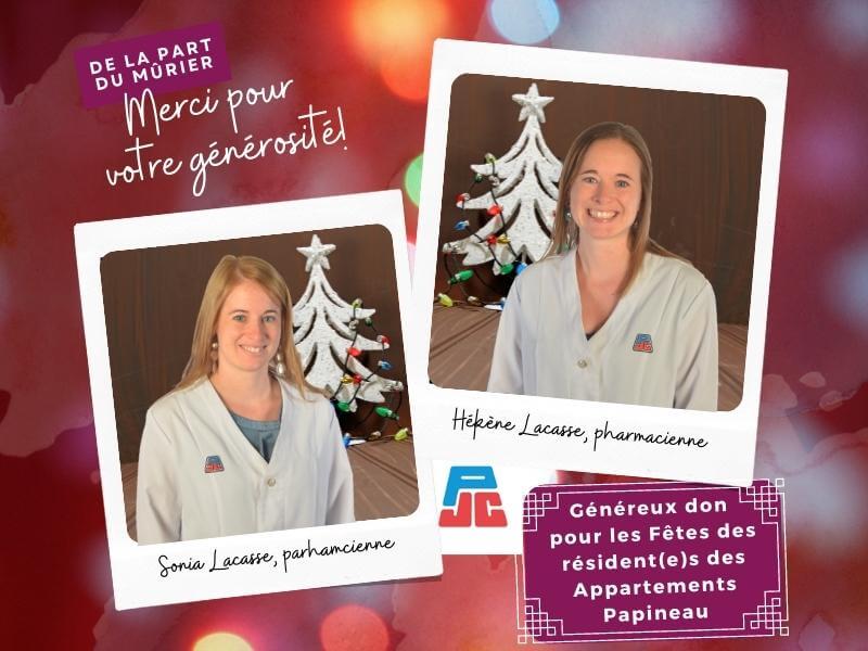 Deux pharmaciennes contribuent aux festivités des Appartements Papineau